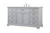 Elegant Decor VF15060GR 60 inch single bathroom vanity in grey Elegant Decor VF15060GR 60 inch single bathroom vanity in grey