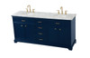 Elegant Decor VF15072DBL 72 inch double bathroom vanity in blue