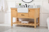 Elegant Decor VF60148NW-BS 48 inch single bathroom vanity in natural wood with backsplash