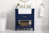 Elegant Decor VF60130BL-BS 30 inch single bathroom vanity in blue with backsplash