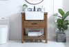 Elegant Decor VF60130DW-BS 30 inch single bathroom vanity in driftwood with backsplash