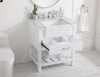 Elegant Decor VF60130WH-BS 30 inch single bathroom vanity in white with backsplash