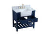 Elegant Decor VF60136BL-BS 36 inch single bathroom vanity in blue with backsplash Elegant Decor VF60136BL-BS 36 inch single bathroom vanity in blue with backsplash
