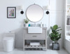 Elegant Decor VF60136GR-BS 36 inch single bathroom vanity in grey with backsplash