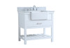 Elegant Decor VF60136WH-BS 36 inch single bathroom vanity in white with backsplash