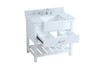 Elegant Decor VF60136WH-BS 36 inch single bathroom vanity in white with backsplash