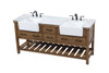Elegant Decor VF60172DDW 72 inch double bathroom vanity in driftwood Elegant Decor VF60172DDW 72 inch double bathroom vanity in driftwood
