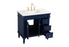Elegant Decor VF13036BL 36 inch single bathroom vanity in blue