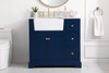 Elegant Decor VF60236BL-BS 36 inch single bathroom vanity in blue with backsplash Elegant Decor VF60236BL-BS 36 inch single bathroom vanity in blue with backsplash