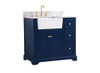Elegant Decor VF60236BL-BS 36 inch single bathroom vanity in blue with backsplash Elegant Decor VF60236BL-BS 36 inch single bathroom vanity in blue with backsplash