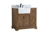 Elegant Decor VF60236DW-BS 36 inch single bathroom vanity in driftwood with backsplash