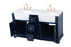 Elegant Decor VF60260DBL 60 inch double bathroom vanity in blue