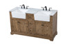 Elegant Decor VF60260DDW 60 inch double bathroom vanity in driftwood Elegant Decor VF60260DDW 60 inch double bathroom vanity in driftwood