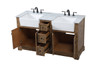 Elegant Decor VF60260DDW 60 inch double bathroom vanity in driftwood Elegant Decor VF60260DDW 60 inch double bathroom vanity in driftwood