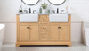 Elegant Decor VF60260DNW 60 inch double bathroom vanity in natural wood Elegant Decor VF60260DNW 60 inch double bathroom vanity in natural wood