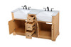 Elegant Decor VF60260DNW 60 inch double bathroom vanity in natural wood