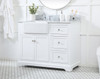 Elegant Decor VF60242WH-BS 42 inch single bathroom vanity in white with backsplash