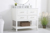 Elegant Decor VF19036WH-BS 36 inch single bathroom vanity in white with backsplash