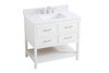 Elegant Decor VF19036WH-BS 36 inch single bathroom vanity in white with backsplash