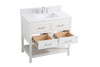 Elegant Decor VF19036WH-BS 36 inch single bathroom vanity in white with backsplash