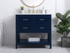 Elegant Decor VF19036BL-BS 36 inch single bathroom vanity in blue with backsplash