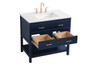 Elegant Decor VF19036BL 36 inch single bathroom vanity in blue Elegant Decor VF19036BL 36 inch single bathroom vanity in blue