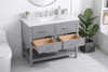 Elegant Decor VF19042GR-BS 42 inch single bathroom vanity in gray with backsplash