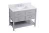 Elegant Decor VF19042GR-BS 42 inch single bathroom vanity in gray with backsplash