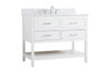 Elegant Decor VF19042WH-BS 42 inch single bathroom vanity in white with backsplash