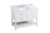 Elegant Decor VF19042WH-BS 42 inch single bathroom vanity in white with backsplash
