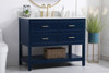 Elegant Decor VF19042BL-BS 42 inch single bathroom vanity in blue with backsplash