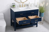 Elegant Decor VF19042BL-BS 42 inch single bathroom vanity in blue with backsplash
