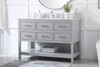 Elegant Decor VF19048GR-BS 48 inch single bathroom vanity in gray with backsplash
