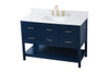 Elegant Decor VF19048BL-BS 48 inch single bathroom vanity in blue with backsplash