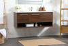 Elegant Decor VF43548MWT-BS 48 inch single bathroom vanity in walnut with backsplash