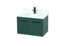 Elegant Decor VF44530MGN-BS 30 inch single bathroom vanity in green with backsplash