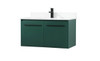 Elegant Decor VF44536MGN-BS 36 inch single bathroom vanity in green with backsplash