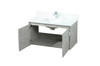 Elegant Decor VF44536MCG-BS 36 inch single bathroom vanity in concrete grey with backsplash