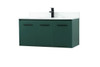 Elegant Decor VF44540MGN-BS 40 inch single bathroom vanity in green with backsplash
