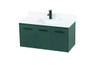 Elegant Decor VF44540MGN-BS 40 inch single bathroom vanity in green with backsplash