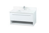 Elegant Decor VF43536MWH-BS 36 inch single bathroom vanity in white with backsplash