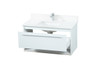 Elegant Decor VF43536MWH-BS 36 inch single bathroom vanity in white with backsplash