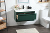Elegant Decor VF43536MGN-BS 36 inch single bathroom vanity in green with backsplash