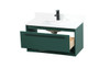 Elegant Decor VF43536MGN-BS 36 inch single bathroom vanity in green with backsplash
