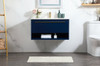 Elegant Decor VF43536MBL-BS 36 inch single bathroom vanity in blue with backsplash