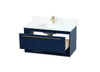 Elegant Decor VF43536MBL-BS 36 inch single bathroom vanity in blue with backsplash