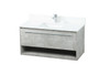Elegant Decor VF43540MCG-BS 40 inch single bathroom vanity in concrete grey with backsplash