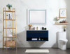 Elegant Decor VF43540MBL-BS 40 inch single bathroom vanity in blue with backsplash