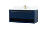 Elegant Decor VF43540MBL-BS 40 inch single bathroom vanity in blue with backsplash
