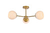 Living District LD649F26BR Briggs 26 inch flush mount in brass with white shade
